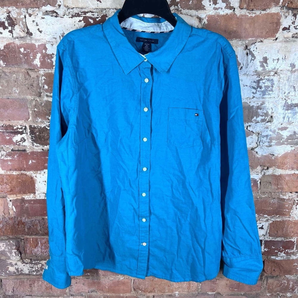Tommy Hilfiger Blue Casual Button Down Shirt
